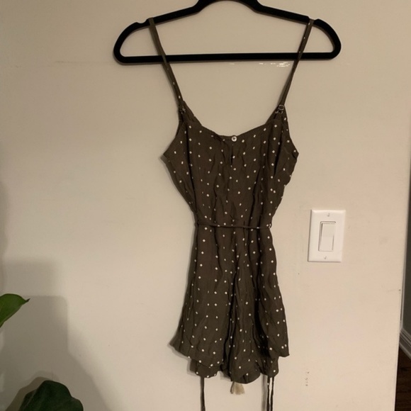 Faithfull the Brand Olive Polka Dot Romper - Picture 6 of 7